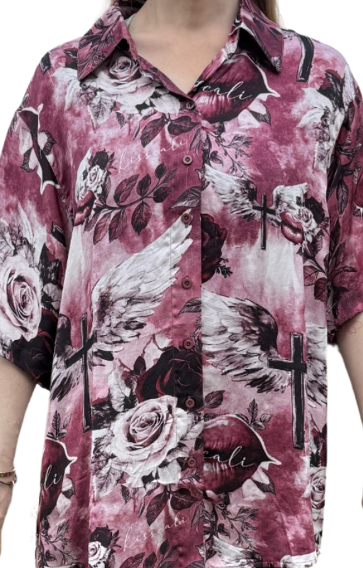 SAHARA ROSE OVERSIZED BUTTON SHIRT