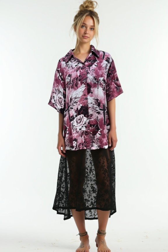 SAHARA ROSE OVERSIZED BUTTON SHIRT