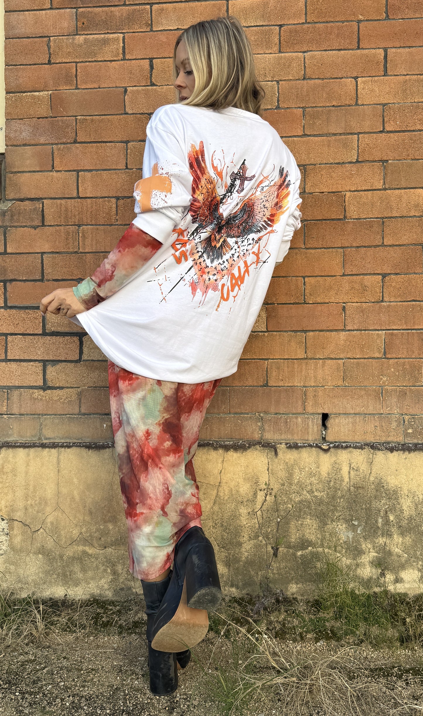 RECKLESS RIVIVAL TEE- White