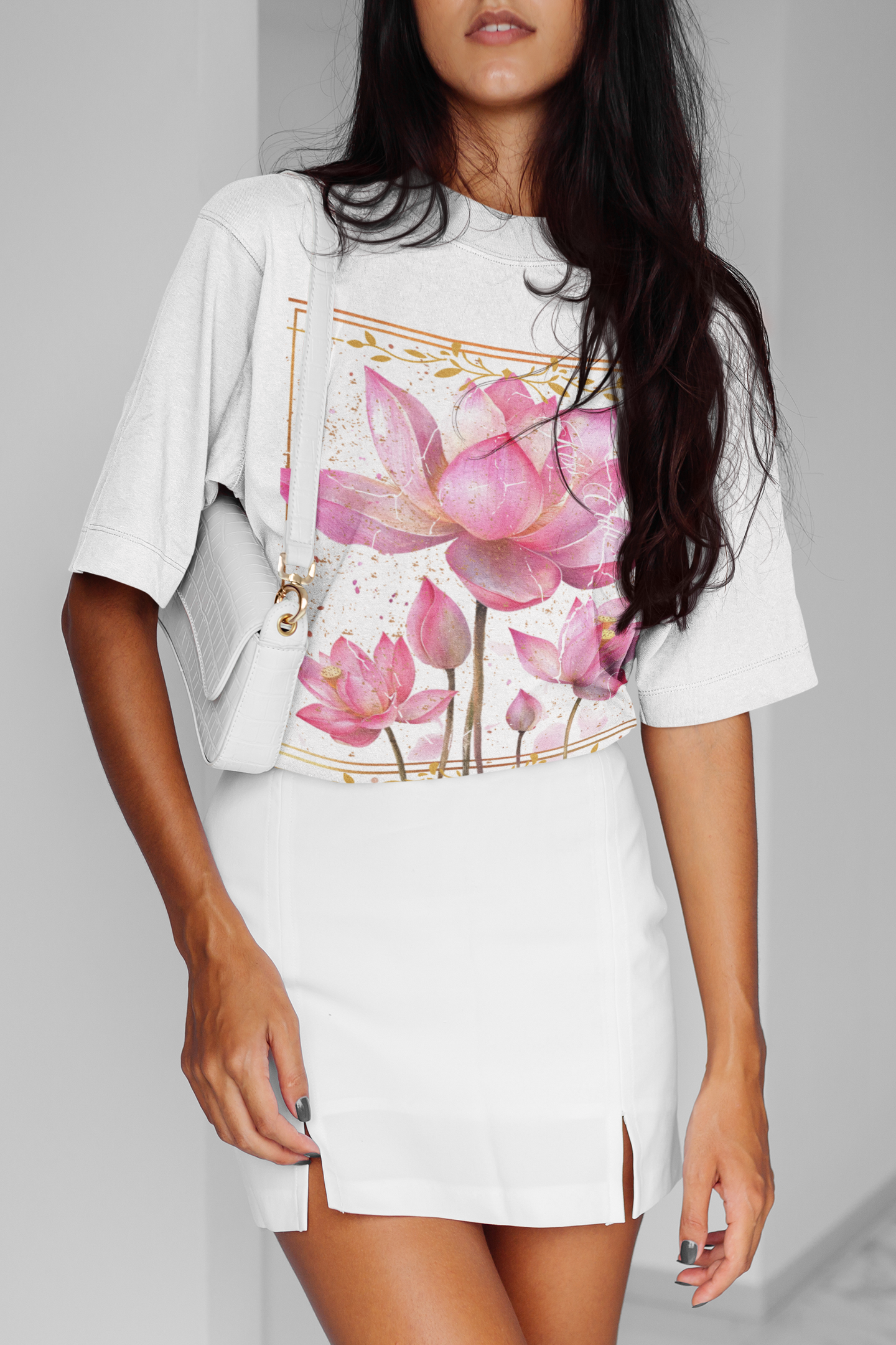 LOTUS REIGN TEE- WHITE