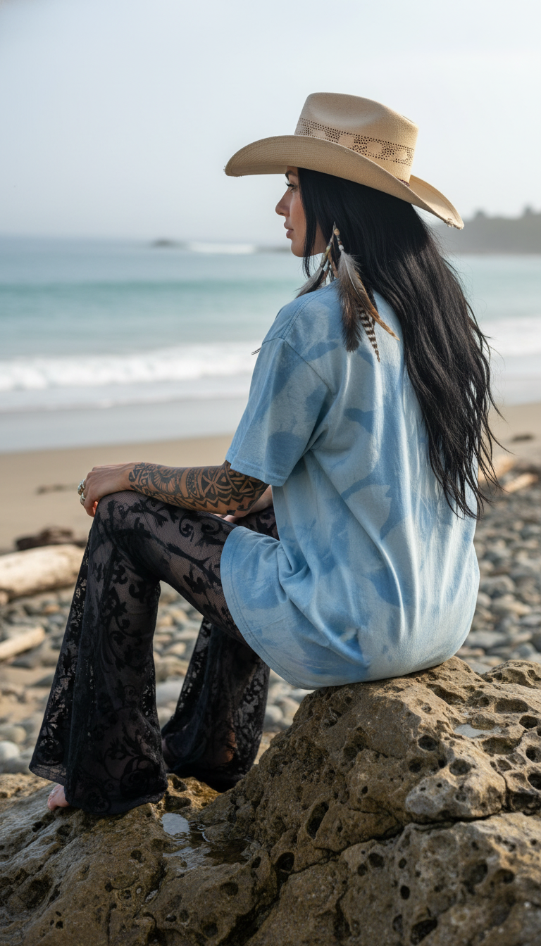MIDNIGHT VEIL LACE FLARES